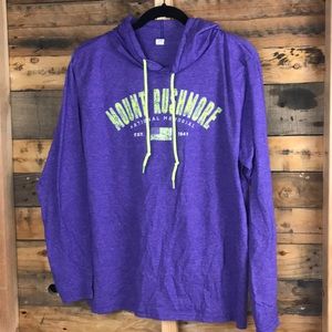 Mount Rushmore hooded long sleeve tshirt Size L